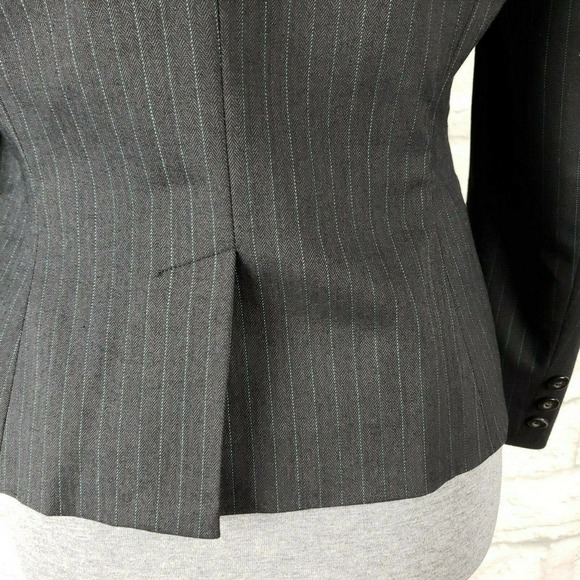 Evan-Picone Blazer Size 6P Charcoal & Teal Stripe - Picture 4 of 11